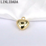 20Pcs Plated Love Heart Charm for Jewelry Making Supplies