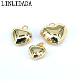 20Pcs Plated Love Heart Charm for Jewelry Making Supplies