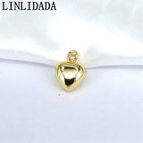 20Pcs Plated Love Heart Charm for Jewelry Making Supplies