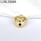 20Pcs Plated Love Heart Charm for Jewelry Making Supplies