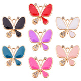20Pcs Enamel Butterfly Necklace Charms for DIY Jewelry Making