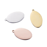 20Pcs Oval Stainless Steel Charms for DIY Jewelry Making