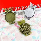 20Pcs 25mm Owl Base Setting Charms Pendant