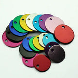 20Pcs 25mm Round Aluminum Pet ID Tag Engraved Dog Cat Personalized