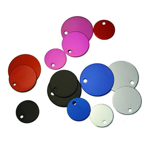 20Pcs 25mm Round Aluminum Pet ID Tag Engraved Dog Cat Personalized