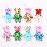 20Pcs Violent Bear Charms Resin Cabochons for Jewelry Making