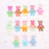 20Pcs Violent Bear Charms Resin Cabochons for Jewelry Making