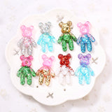 20Pcs Violent Bear Charms Resin Cabochons for Jewelry Making