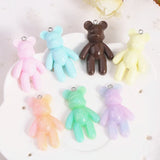 20Pcs Bear Charms Glitter Resin Craft Findings For DIY Making