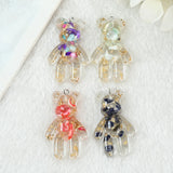 20Pcs Bear Charms Glitter Resin Craft Findings For DIY Making