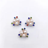 20Pcs Flower Rhinestone Pearl Button DIY Headband Accessories