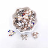 20Pcs Flower Rhinestone Pearl Button DIY Headband Accessories