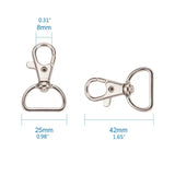20pcs Swivel Trigger Snap Hooks Lobster Claw D Ring Keychain Findings