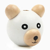 20Pcs 3D Bear Beads Ball Smiling Face Wood Beads Pacifier Clip
