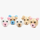 20Pcs 3D Bear Beads Ball Smiling Face Wood Beads Pacifier Clip