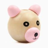 20Pcs 3D Bear Beads Ball Smiling Face Wood Beads Pacifier Clip