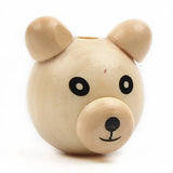 20Pcs 3D Bear Beads Ball Smiling Face Wood Beads Pacifier Clip