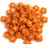 20Pcs 4.5cm Puff Flower DIY Hand-knitted Cotton Wool Hook Flower Craft Supplies