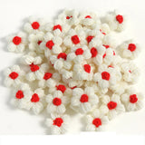 20Pcs 4.5cm Puff Flower DIY Hand-knitted Cotton Wool Hook Flower Craft Supplies