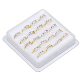 20Pcs 4 Clear Stone Nose Rings Hoop 22G