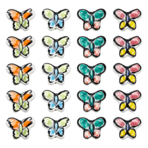 20Pcs 4Colors Porcelain Beads Butterfly Charms Jewelry Making