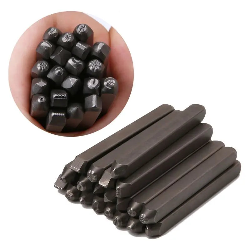 20Pcs 4mm Steel Punches Flower Leaf Stamps Metal Stamping Tools