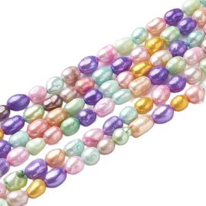 20Pcs 5~6mm Dyed Freshwater Pearl Beads Mixed for DIY Jewelry Making