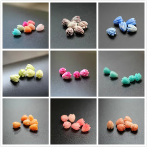 20Pcs Carved Jasmine Flower Coral Beads 7mm 8mm 10mm