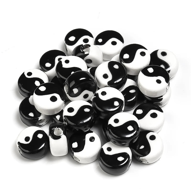 20Pcs Tai Chi Beads Ceramic Loose Spacer Components Jewelry Making