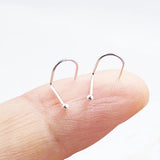 20Pcs 925 Sterling Silver Nose Rings Studs Screw Piercing Fish Tail Nostril Hook