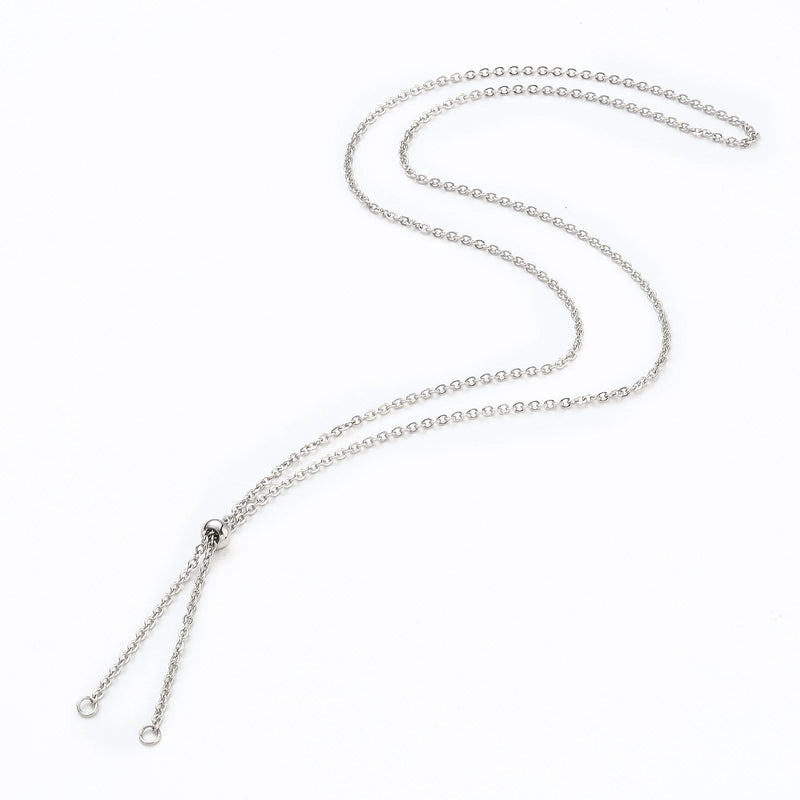 20Pcs Adjustable Stainless Steel Slider Necklace Chains for DIY Jewelry Making