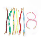 Adjustable Nylon Cord Bracelet with Brass Beads Multi Rope DIY Jewelry