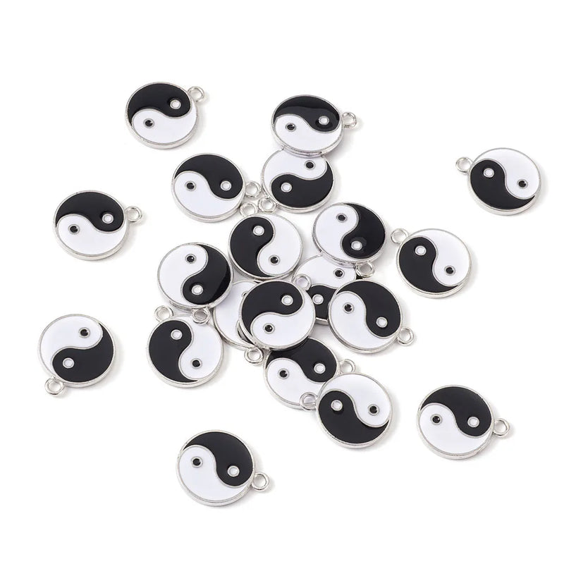 20Pcs Alloy Enamel Pendants Charms for DIY Jewelry Making 21x18x2mm