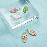 20Pcs Enamel Leaf Charms For Bracelet Necklace Making