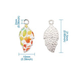 20Pcs Enamel Leaf Charms For Bracelet Necklace Making