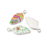 20Pcs Enamel Leaf Charms For Bracelet Necklace Making