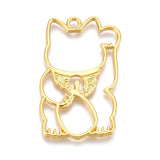 20Pcs Alloy Open Animal Cat Moon Star Hollow Charms DIY Resin Frame Blank Neckla