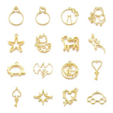 20Pcs Alloy Open Animal Cat Moon Star Hollow Charms DIY Resin Frame Blank Neckla