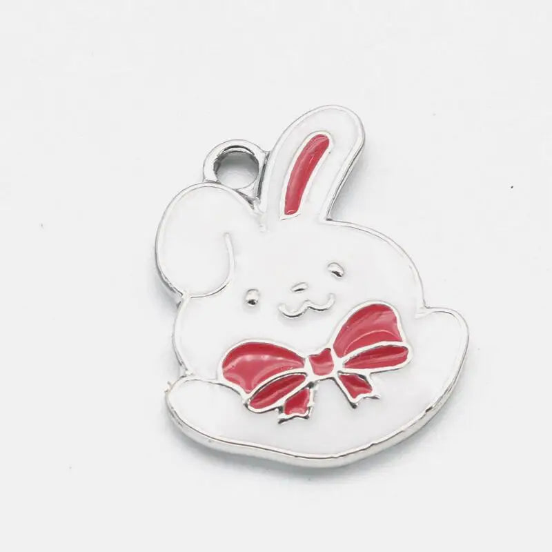 20Pcs Animal Rabbit Charms for Jewelry Making Earrings Necklace