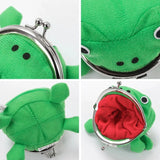 20Pcs Anime Frog Wallet Coin Purse Keychain Plush Cartoon Flannel Key holder