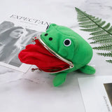 20Pcs Anime Frog Wallet Coin Purse Keychain Plush Cartoon Flannel Key holder