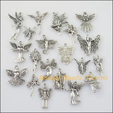 20Pcs Antiqued Silver Lovely Angel Charms Pendants