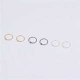 20Pcs Ball Closure Hoop Nose Rings 10MM Thin 22G Body Piercing Jewelry