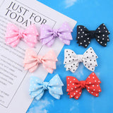 20Pcs Colorful Dotted Bowtie Resin Cabochons for DIY Jewelry Craft