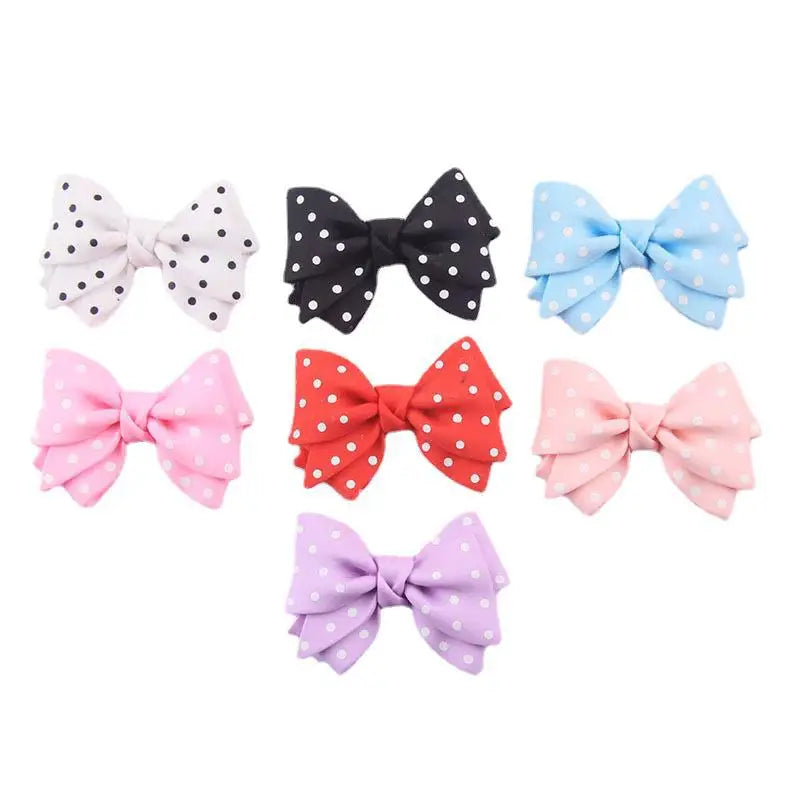 20Pcs Colorful Dotted Bowtie Resin Cabochons for DIY Jewelry Craft