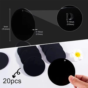 20Pcs Acrylic Ornament Blanks DIY Keychain Discs Pendants