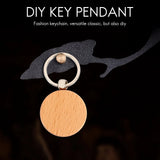 20Pcs Blank Round Wooden DIY Key Tag Gift