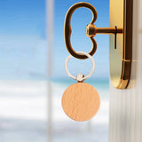 20Pcs Blank Round Wooden DIY Key Tag Gift