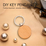 20Pcs Blank Round Wooden DIY Key Tag Gift