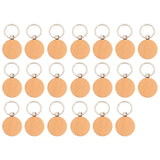 20Pcs Blank Round Wooden DIY Key Tag Gift